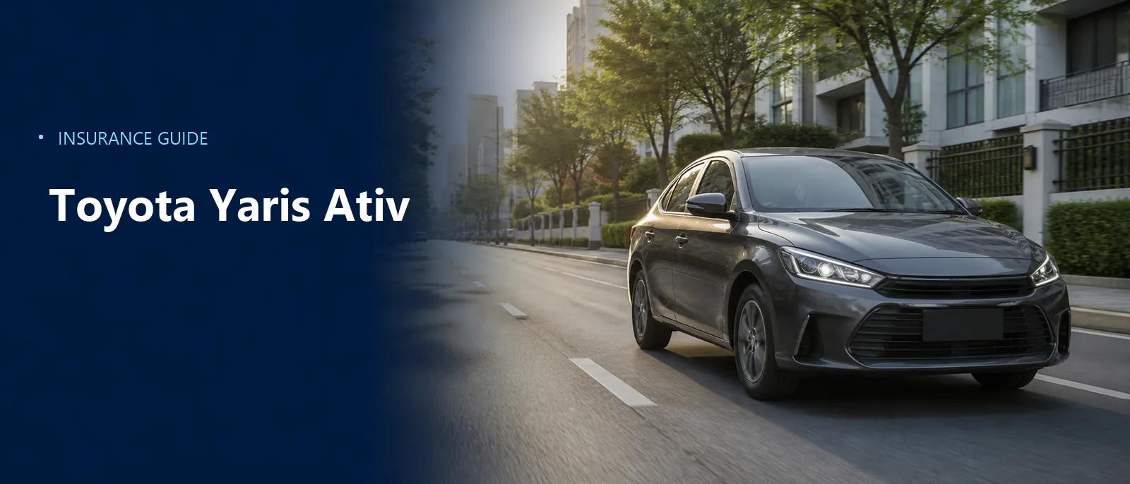 Toyota Yaris Ativ มุมสามส่วนด้านหน้า ประกอบหน้าเช็กเบี้ยประกันของรุ่นนี้